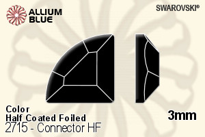 Swarovski Connector Flat Back Hotfix (2715) 3mm - Color (Half Coated) With Aluminum Foiling