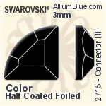 スワロフスキー Connector ラインストーン ホットフィックス (2715) 3mm - カラー（ハーフ　コーティング） 裏面アルミニウムフォイル