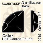 Swarovski Connector Flat Back Hotfix (2715) 3mm - Color (Half Coated) With Aluminum Foiling