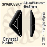 施华洛世奇 Triangle Alpha 平底石 (2738) 10x5mm - 透明白色 白金水银底