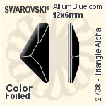 施華洛世奇 Triangle Alpha 平底石 (2738) 12x6mm - 顏色 白金水銀底