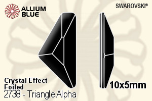 施華洛世奇 Triangle Alpha 平底石 (2738) 10x5mm - 白色（半塗層） 白金水銀底 - 關閉視窗 >> 可點擊圖片
