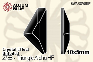 スワロフスキー Triangle Alpha ラインストーン ホットフィックス (2738) 10x5mm - クリスタル エフェクト 裏面にホイル無し - ウインドウを閉じる