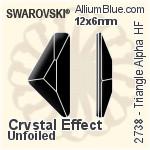 施華洛世奇 Triangle Alpha 熨底平底石 (2738) 12x6mm - 白色（半塗層） 無水銀底