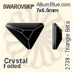 Swarovski Triangle Beta Flat Back No-Hotfix (2739) 7x6.5mm - Clear Crystal With Platinum Foiling