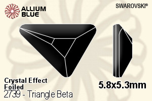 Swarovski Triangle Beta Flat Back No-Hotfix (2739) 5.8x5.3mm - Crystal Effect With Platinum Foiling - Click Image to Close