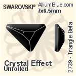 施華洛世奇 Triangle Beta 平底石 (2739) 7x6.5mm - 白色（半塗層） 無水銀底