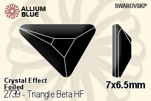 施華洛世奇 Triangle Beta 熨底平底石 (2739) 7x6.5mm - 白色（半塗層） 鋁質水銀底