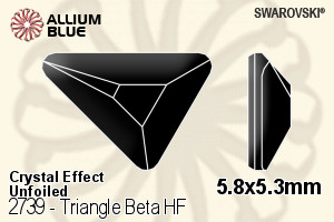 施華洛世奇 Triangle Beta 熨底平底石 (2739) 5.8x5.3mm - 白色（半塗層） 無水銀底 - 關閉視窗 >> 可點擊圖片