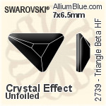 施華洛世奇 Triangle Beta 熨底平底石 (2739) 7x6.5mm - 白色（半塗層） 無水銀底