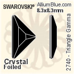 施華洛世奇 Triangle Gamma 平底石 (2740) 8.3x8.3mm - 透明白色 白金水銀底