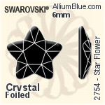 施華洛世奇 Star Flower 平底石 (2754) 6mm - 透明白色 白金水銀底
