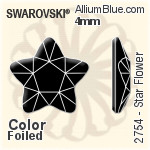 施華洛世奇 Star Flower 平底石 (2754) 4mm - 顏色 白金水銀底