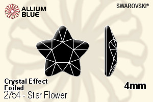Swarovski Star Flower Flat Back No-Hotfix (2754) 4mm - Crystal Effect With Platinum Foiling - Click Image to Close