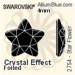施华洛世奇 Star Flower 平底石 (2754) 4mm - 白色（半涂层） 白金水银底