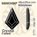 施華洛世奇 Kite 熨底平底石 (2771) 8.6x5.6mm - 透明白色 鋁質水銀底