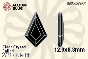 Swarovski Kite Flat Back Hotfix (2771) 12.9x8.3mm - Clear Crystal With Aluminum Foiling - Haga Click en la Imagen para Cerrar
