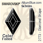 施华洛世奇 Diamond Shape 平底石 (2773) 5x3mm - 颜色 白金水银底