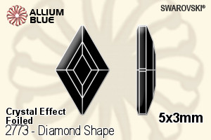 Swarovski Diamond Shape Flat Back No-Hotfix (2773) 5x3mm - Crystal Effect With Platinum Foiling - Haga Click en la Imagen para Cerrar