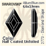 施华洛世奇 Diamond Shape 平底石 (2773) 6.6x3.9mm - 颜色（半涂层） 无水银底