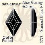 施华洛世奇 Diamond Shape 熨底平底石 (2773) 5x3mm - 颜色 铝质水银底