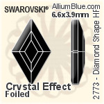 施華洛世奇 Diamond Shape 熨底平底石 (2773) 6.6x3.9mm - 白色（半塗層） 鋁質水銀底