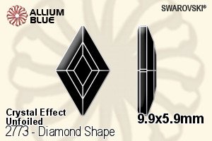 Swarovski Diamond Shape Flat Back No-Hotfix (2773) 9.9x5.9mm - Crystal Effect Unfoiled