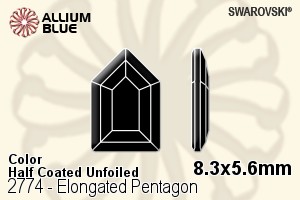 施華洛世奇 Elongated Pentagon 平底石 (2774) 8.3x5.6mm - 顏色（半塗層） 無水銀底 - 關閉視窗 >> 可點擊圖片