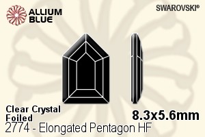 施华洛世奇 Elongated Pentagon 熨底平底石 (2774) 8.3x5.6mm - 透明白色 铝质水银底 - 关闭视窗 >> 可点击图片