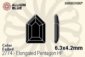 Swarovski Elongated Pentagon Flat Back Hotfix (2774) 6.3x4.2mm - Color With Aluminum Foiling - Haga Click en la Imagen para Cerrar