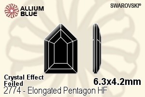 Swarovski Elongated Pentagon Flat Back Hotfix (2774) 6.3x4.2mm - Crystal Effect With Aluminum Foiling - Haga Click en la Imagen para Cerrar