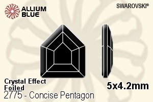 施華洛世奇 Concise Pentagon 平底石 (2775) 5x4.2mm - 白色（半塗層） 白金水銀底 - 關閉視窗 >> 可點擊圖片