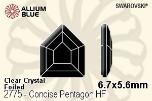 Swarovski Concise Pentagon Flat Back Hotfix (2775) 6.7x5.6mm - Clear Crystal With Aluminum Foiling - Click Image to Close