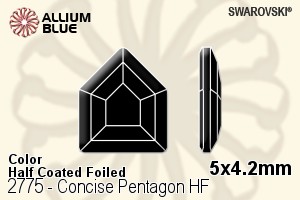 Swarovski Concise Pentagon Flat Back Hotfix (2775) 5x4.2mm - Color (Half Coated) With Aluminum Foiling - Haga Click en la Imagen para Cerrar
