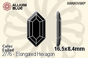 施华洛世奇 Elongated Hexagon 平底石 (2776) 16.5x8.4mm - 颜色 白金水银底 - 关闭视窗 >> 可点击图片