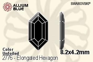 Swarovski Elongated Hexagon Flat Back No-Hotfix (2776) 8.2x4.2mm - Color Unfoiled - Haga Click en la Imagen para Cerrar