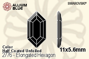 施华洛世奇 Elongated Hexagon 平底石 (2776) 11x5.6mm - 颜色（半涂层） 无水银底 - 关闭视窗 >> 可点击图片