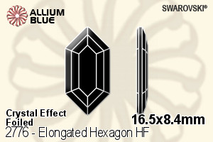 Swarovski Elongated Hexagon Flat Back Hotfix (2776) 16.5x8.4mm - Crystal Effect With Aluminum Foiling - Haga Click en la Imagen para Cerrar