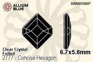 スワロフスキー Concise Hexagon ラインストーン (2777) 6.7x5.6mm - クリスタル 裏面プラチナフォイル - ウインドウを閉じる