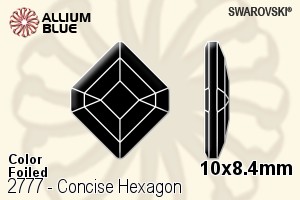 施華洛世奇 Concise Hexagon 平底石 (2777) 10x8.4mm - 顏色 白金水銀底