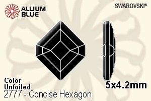 Swarovski Concise Hexagon Flat Back No-Hotfix (2777) 5x4.2mm - Color Unfoiled - Haga Click en la Imagen para Cerrar