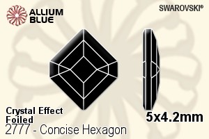 Swarovski Concise Hexagon Flat Back No-Hotfix (2777) 5x4.2mm - Crystal Effect With Platinum Foiling - Haga Click en la Imagen para Cerrar