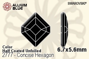 Swarovski Concise Hexagon Flat Back No-Hotfix (2777) 6.7x5.6mm - Color (Half Coated) Unfoiled - Click Image to Close