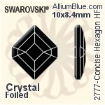 施华洛世奇 Concise Hexagon 熨底平底石 (2777) 10x8.4mm - 透明白色 铝质水银底