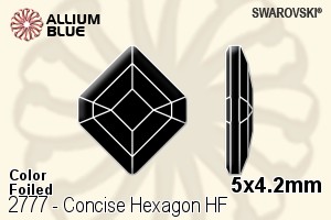 スワロフスキー Concise Hexagon ラインストーン ホットフィックス (2777) 5x4.2mm - カラー 裏面アルミニウムフォイル - ウインドウを閉じる