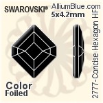 スワロフスキー Concise Hexagon ラインストーン ホットフィックス (2777) 5x4.2mm - カラー 裏面アルミニウムフォイル