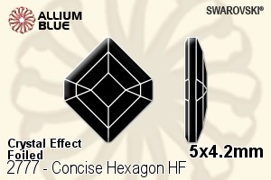 スワロフスキー Concise Hexagon ラインストーン ホットフィックス (2777) 5x4.2mm - クリスタル エフェクト 裏面アルミニウムフォイル - ウインドウを閉じる