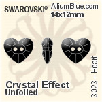 Swarovski Heart Button (3023) 14x12mm - Crystal Effect Unfoiled
