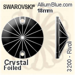 Swarovski Rivoli Sew-on Stone (3200) 18mm - Clear Crystal With Platinum Foiling