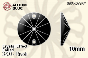 Swarovski Rivoli Sew-on Stone (3200) 10mm - Crystal Effect With Platinum Foiling - Click Image to Close